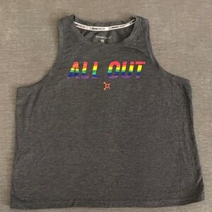 Orangetheory Dark Gray Tank with Orange 'Love is Love' Print